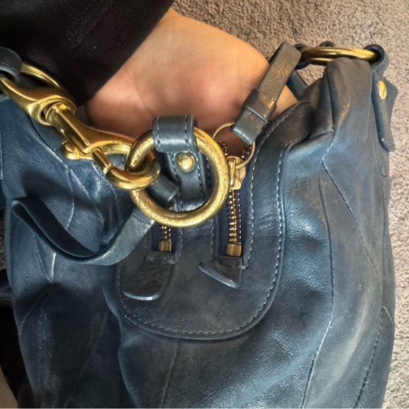 Rare Coach Kira Limited Edition Quilted Leather Satchel Sapphire Blue - Picture 10 of 11